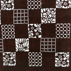 Antique Japanese Ise Katagami Paper Kimono Stencil Shochikubai Square Plum A730