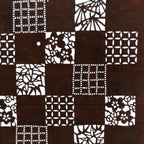 Antique Japanese Ise Katagami Paper Kimono Stencil Shochikubai Square Plum A730