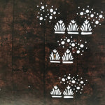 Antique Japanese Ise Katagami Paper Kimono Stencil Simple Plants Flowers A742