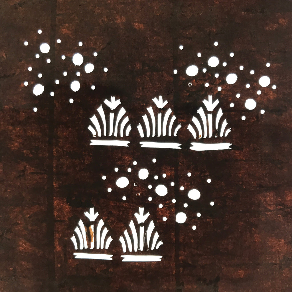 Antique Japanese Ise Katagami Paper Kimono Stencil Simple Plants Flowers A742
