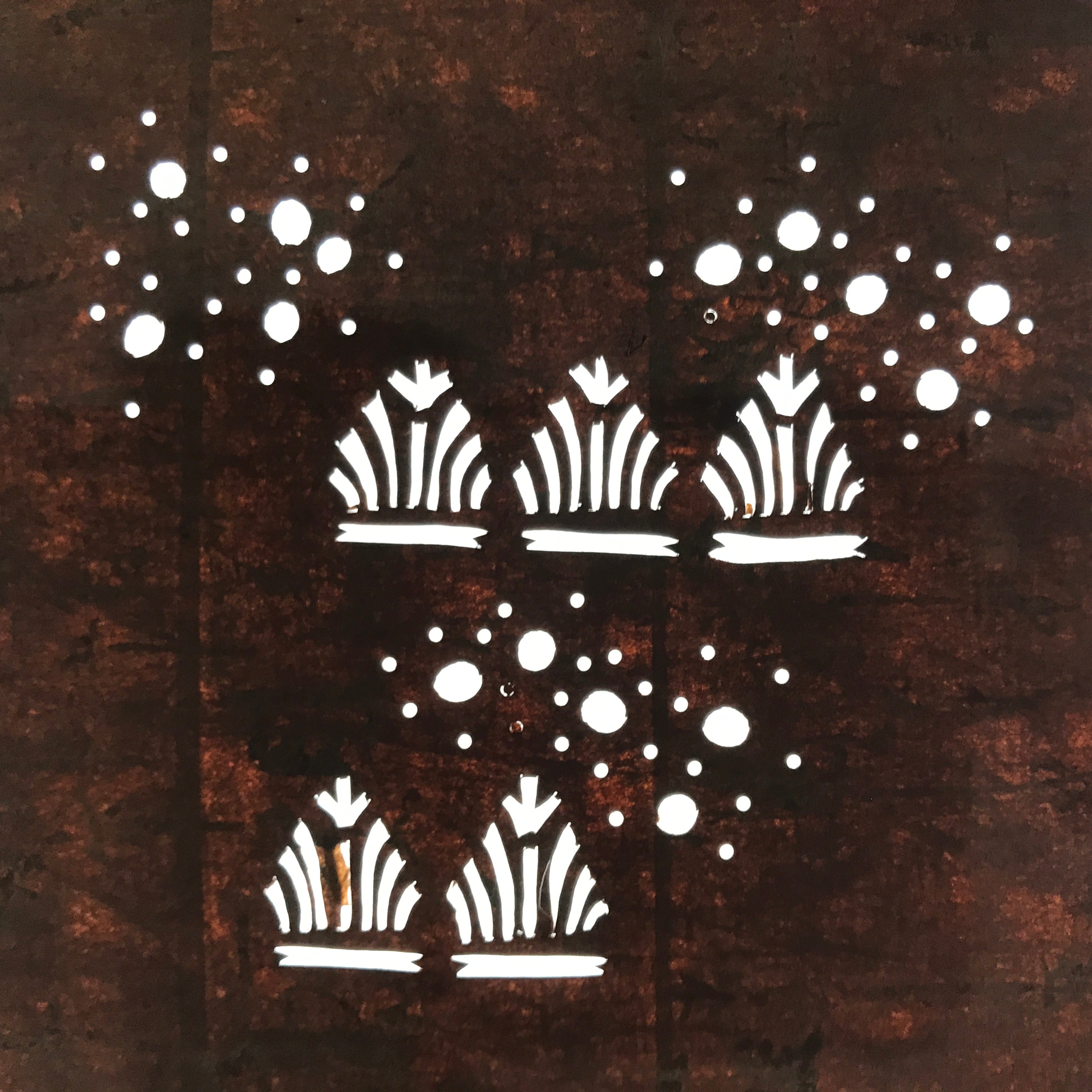 Antique Japanese Ise Katagami Paper Kimono Stencil Simple Plants Flowers A742