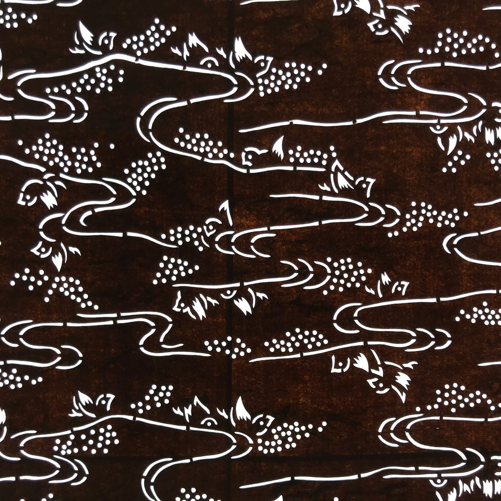 Antique Japanese Ise Katagami Paper Kimono Stencil Small Birds River Design A713