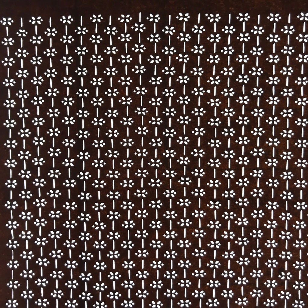 Antique Japanese Ise Katagami Paper Kimono Stencil Small Flowers Design A695