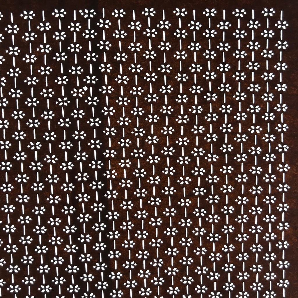 Antique Japanese Ise Katagami Paper Kimono Stencil Small Flowers Design A695