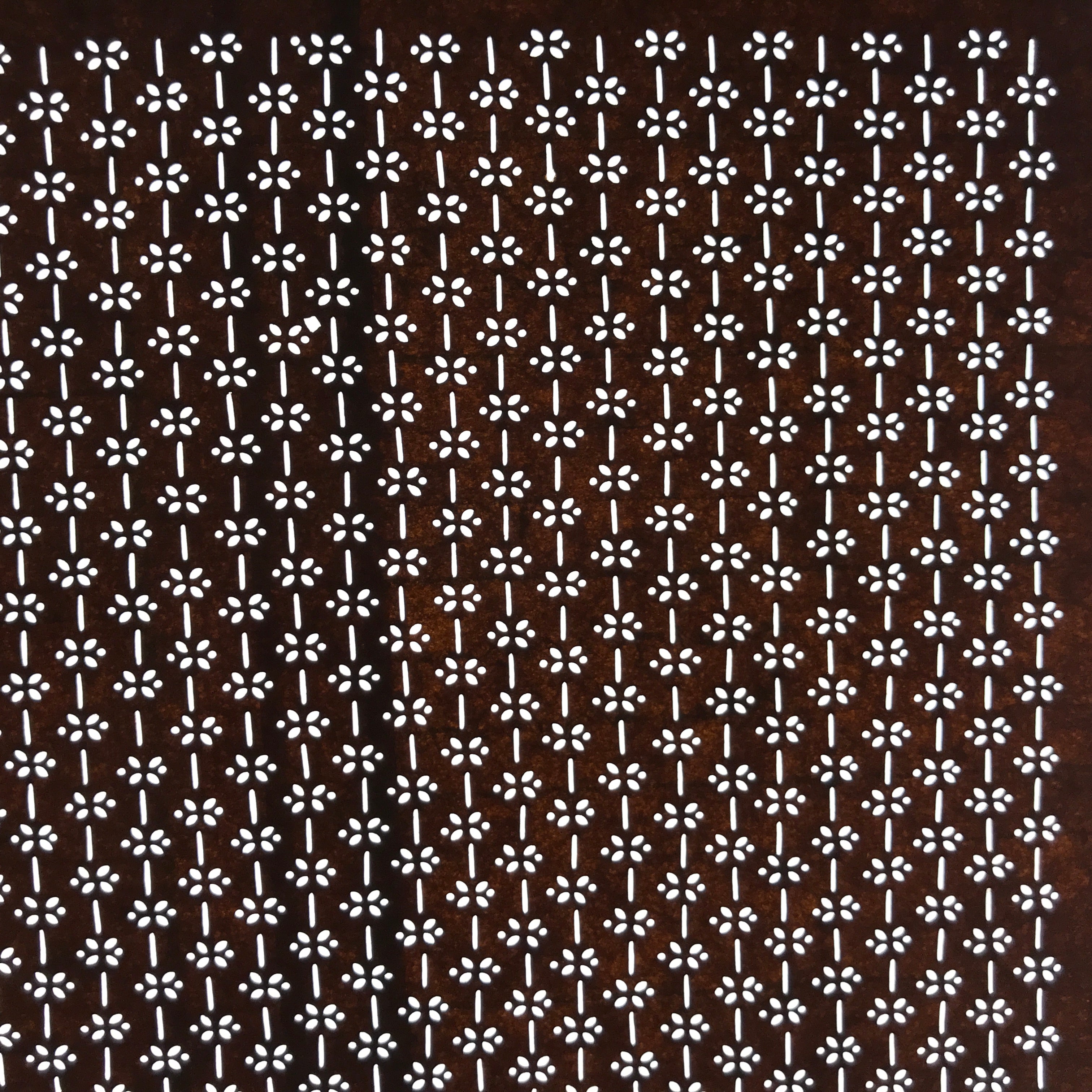 Antique Japanese Ise Katagami Paper Kimono Stencil Small Flowers Design A695