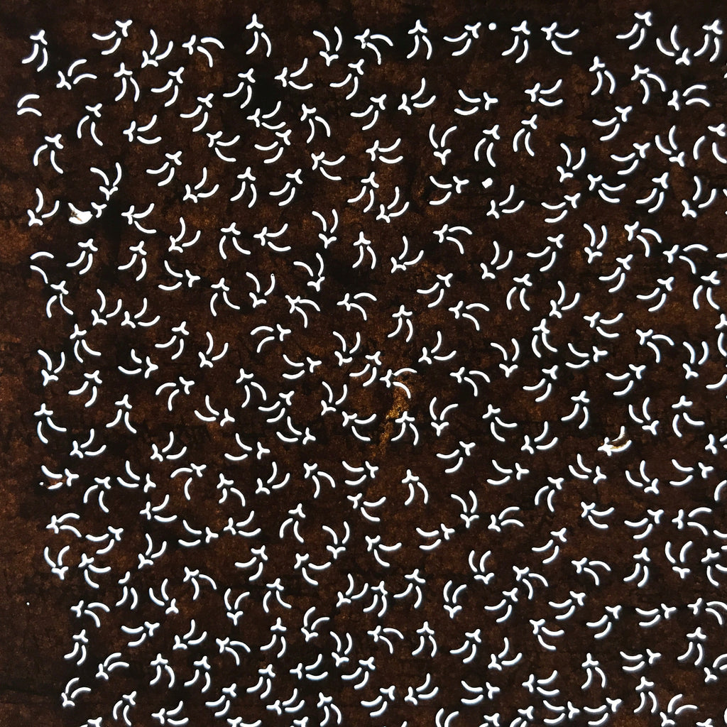 Antique Japanese Ise Katagami Paper Kimono Stencil Small Plant Pattern A694