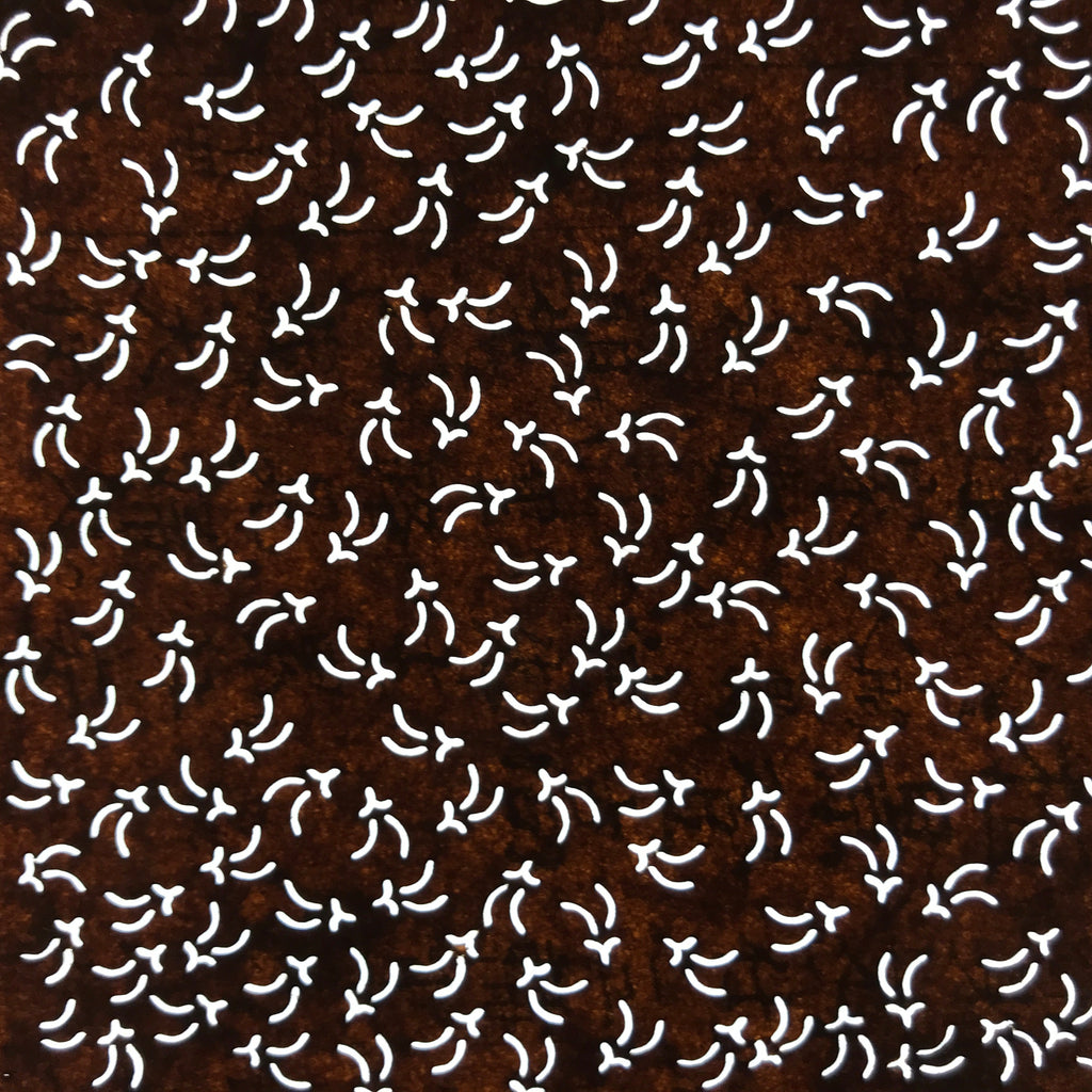 Antique Japanese Ise Katagami Paper Kimono Stencil Small Plant Pattern A694