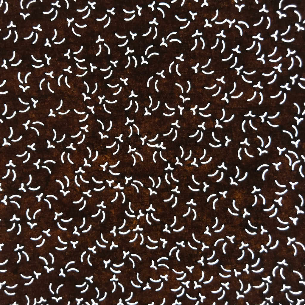 Antique Japanese Ise Katagami Paper Kimono Stencil Small Plant Pattern A694