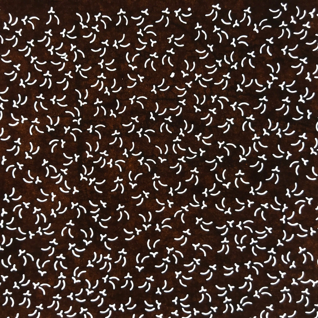 Antique Japanese Ise Katagami Paper Kimono Stencil Small Plant Pattern A694