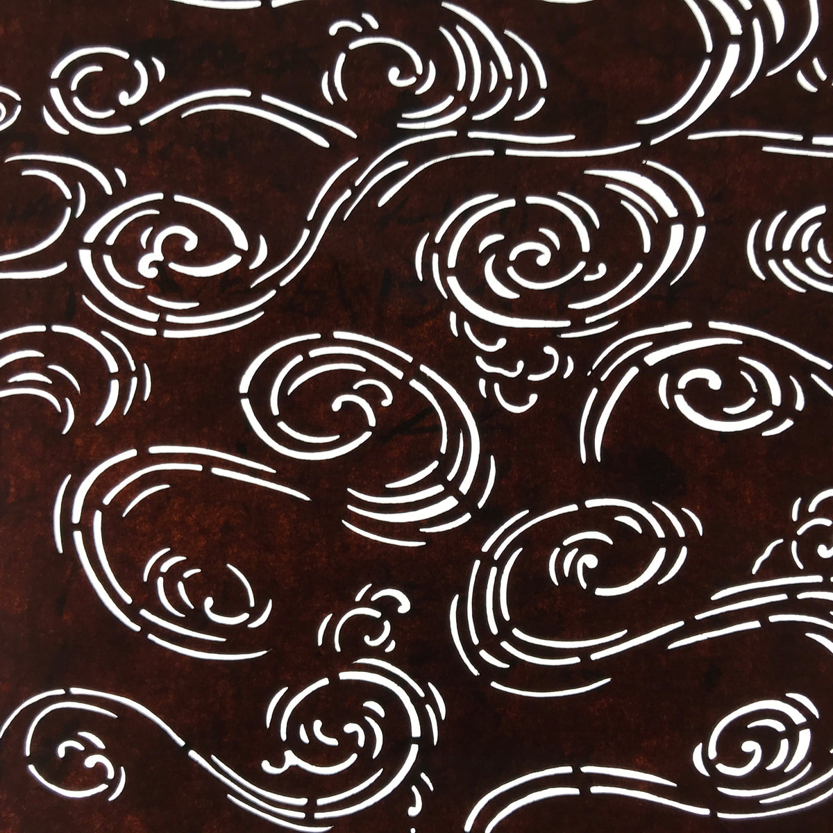 Antique Japanese Ise Katagami Paper Kimono Stencil Swirling Water Kanzemizu A739