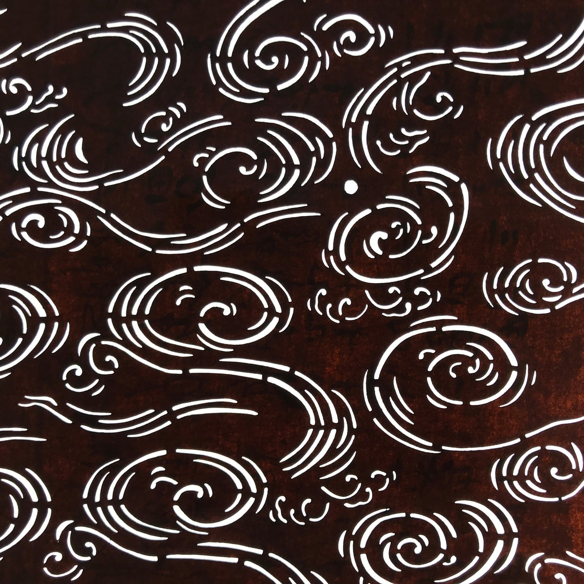 Antique Japanese Ise Katagami Paper Kimono Stencil Swirling Water Kanzemizu A739