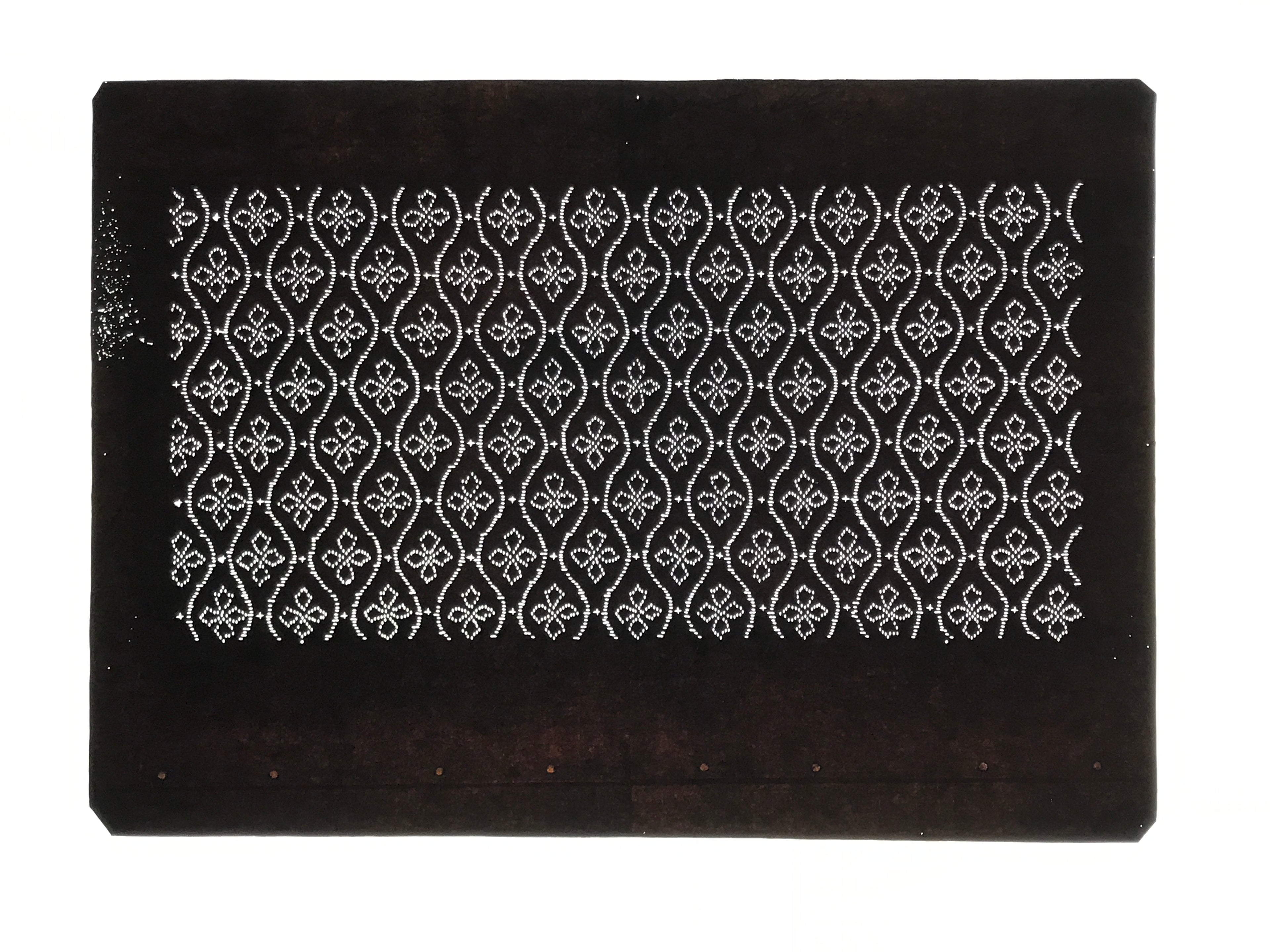 Antique Japanese Ise Katagami Paper Kimono Stencil Tatewaku Hishi Pattern A862