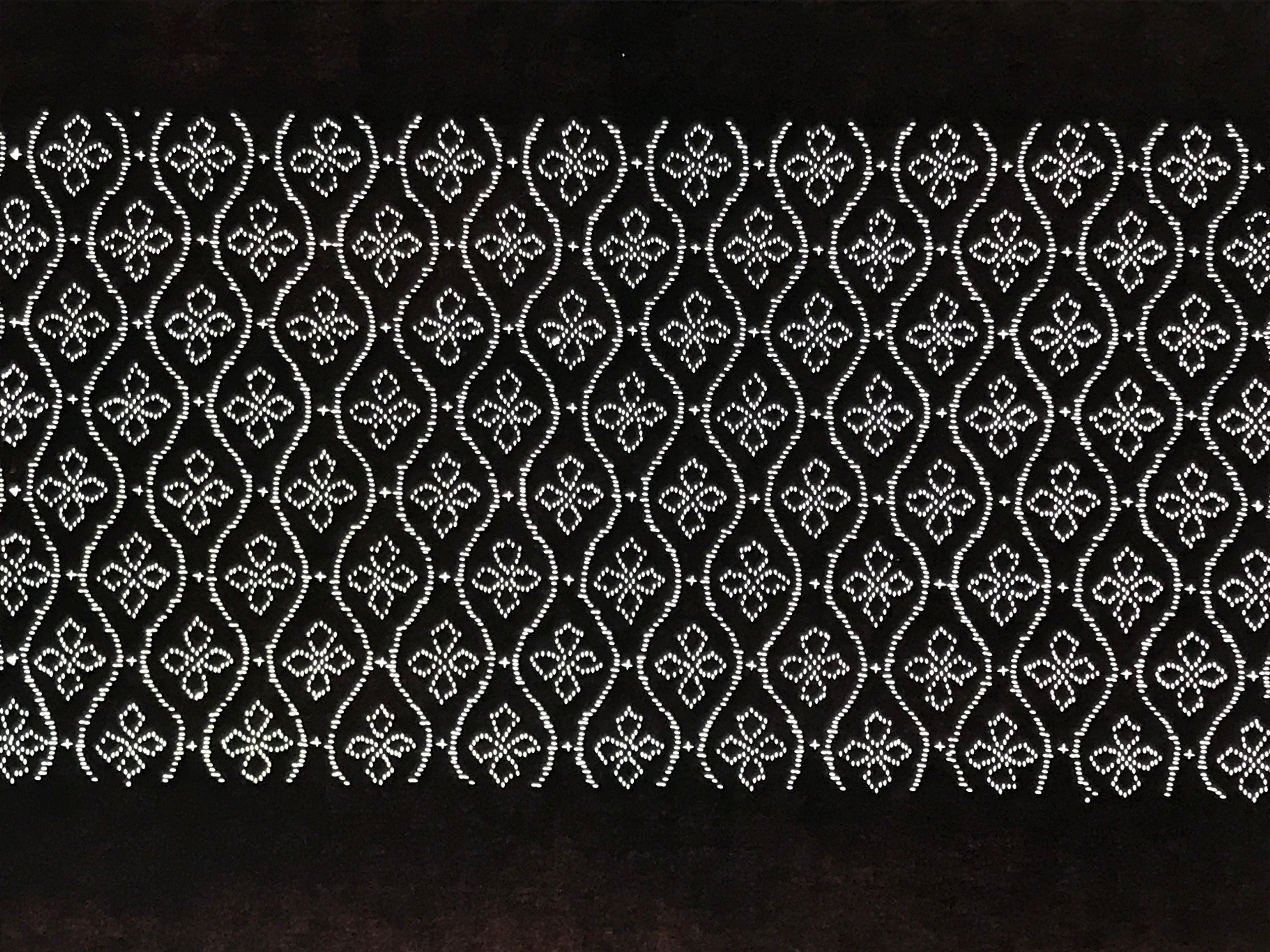 Antique Japanese Ise Katagami Paper Kimono Stencil Tatewaku Hishi Pattern A862