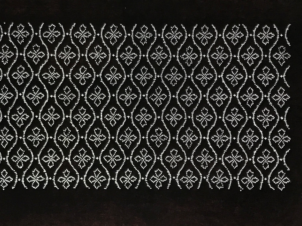 Antique Japanese Ise Katagami Paper Kimono Stencil Tatewaku Hishi Pattern A862