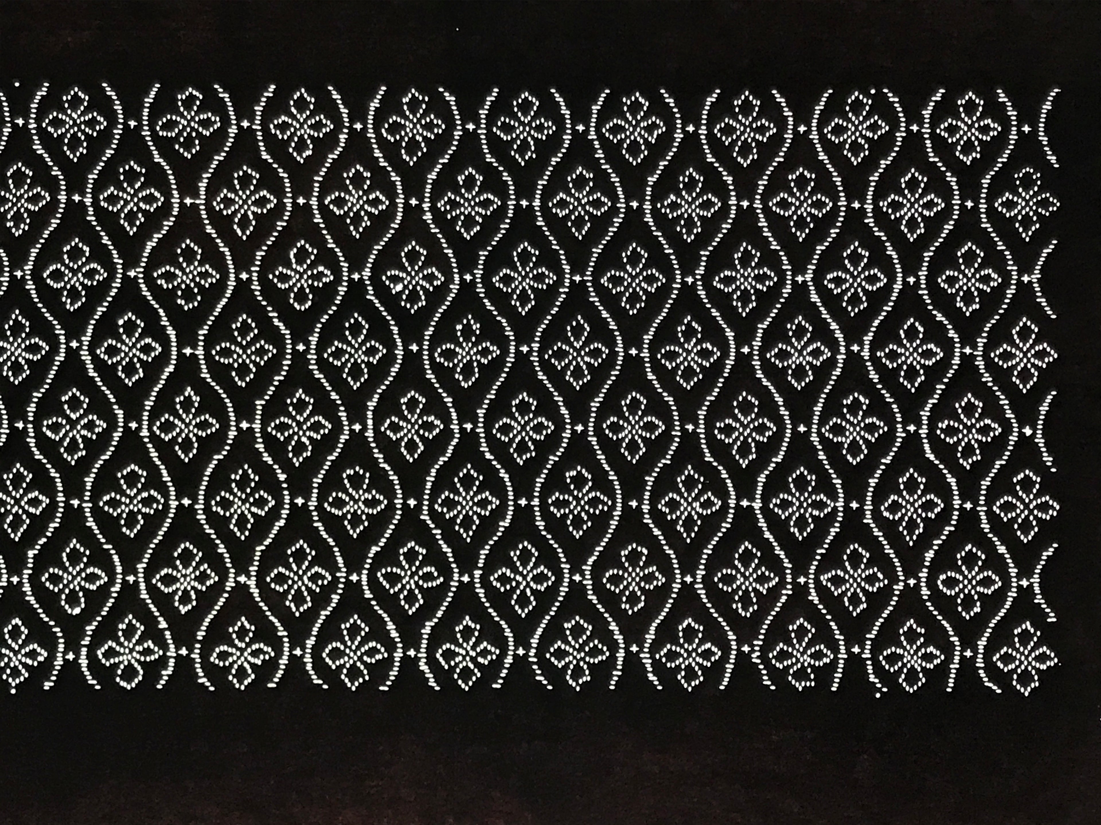 Antique Japanese Ise Katagami Paper Kimono Stencil Tatewaku Hishi Pattern A862