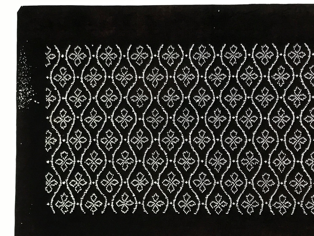 Antique Japanese Ise Katagami Paper Kimono Stencil Tatewaku Hishi Pattern A862