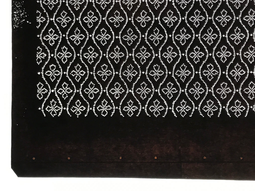 Antique Japanese Ise Katagami Paper Kimono Stencil Tatewaku Hishi Pattern A862