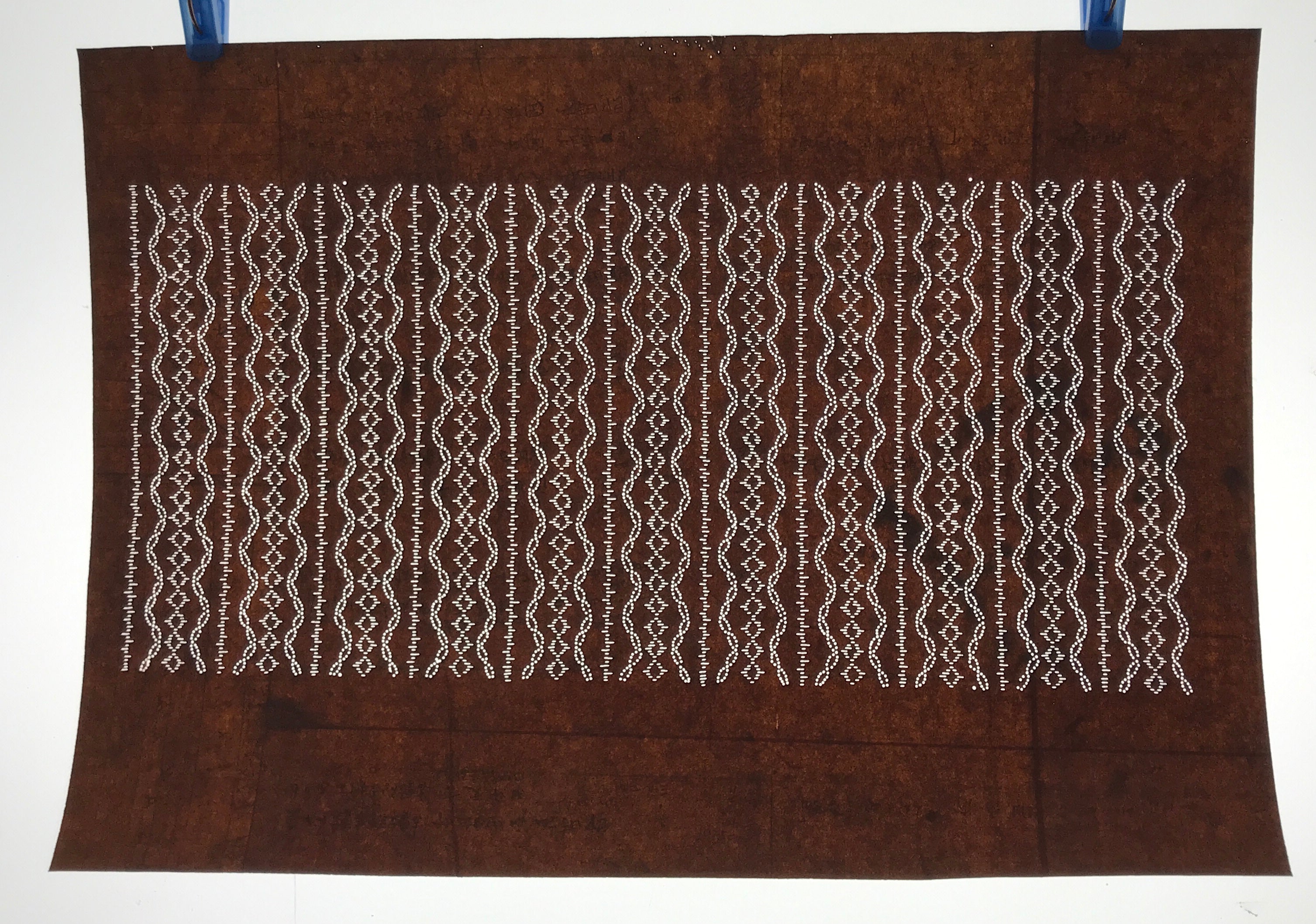 Antique Japanese Ise Katagami Paper Kimono Stencil Vertical Tatewaku Lines A708