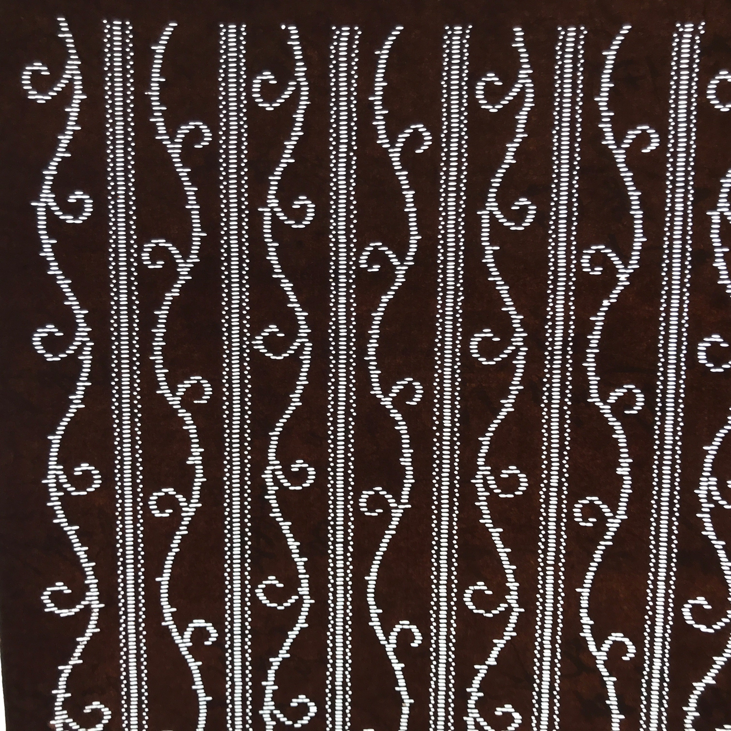Antique Japanese Ise Katagami Paper Kimono Stencil Vertical Vine Pattern A685