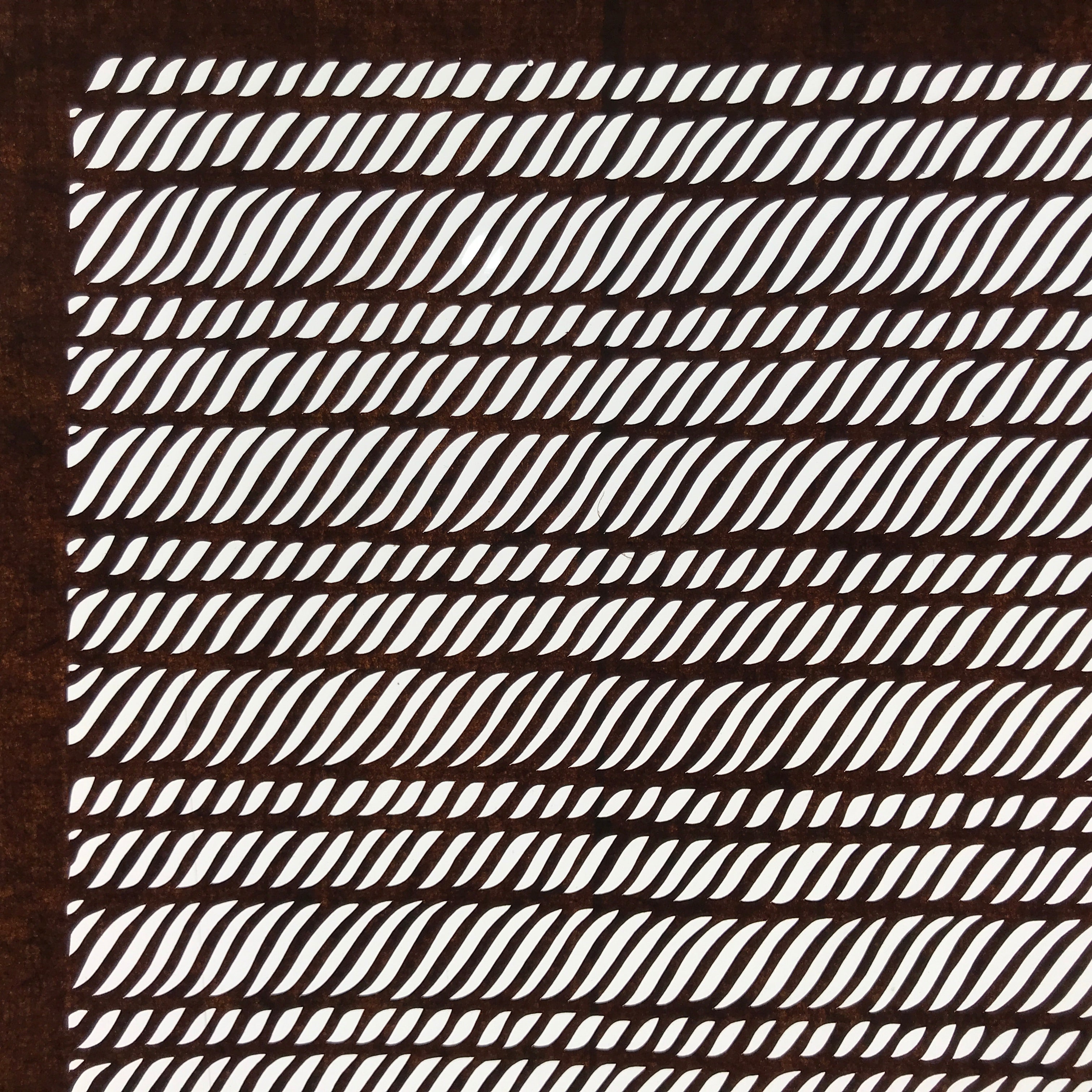 Antique Japanese Ise Katagami Paper Kimono Stencil Wavy Rope Weave Lines A737