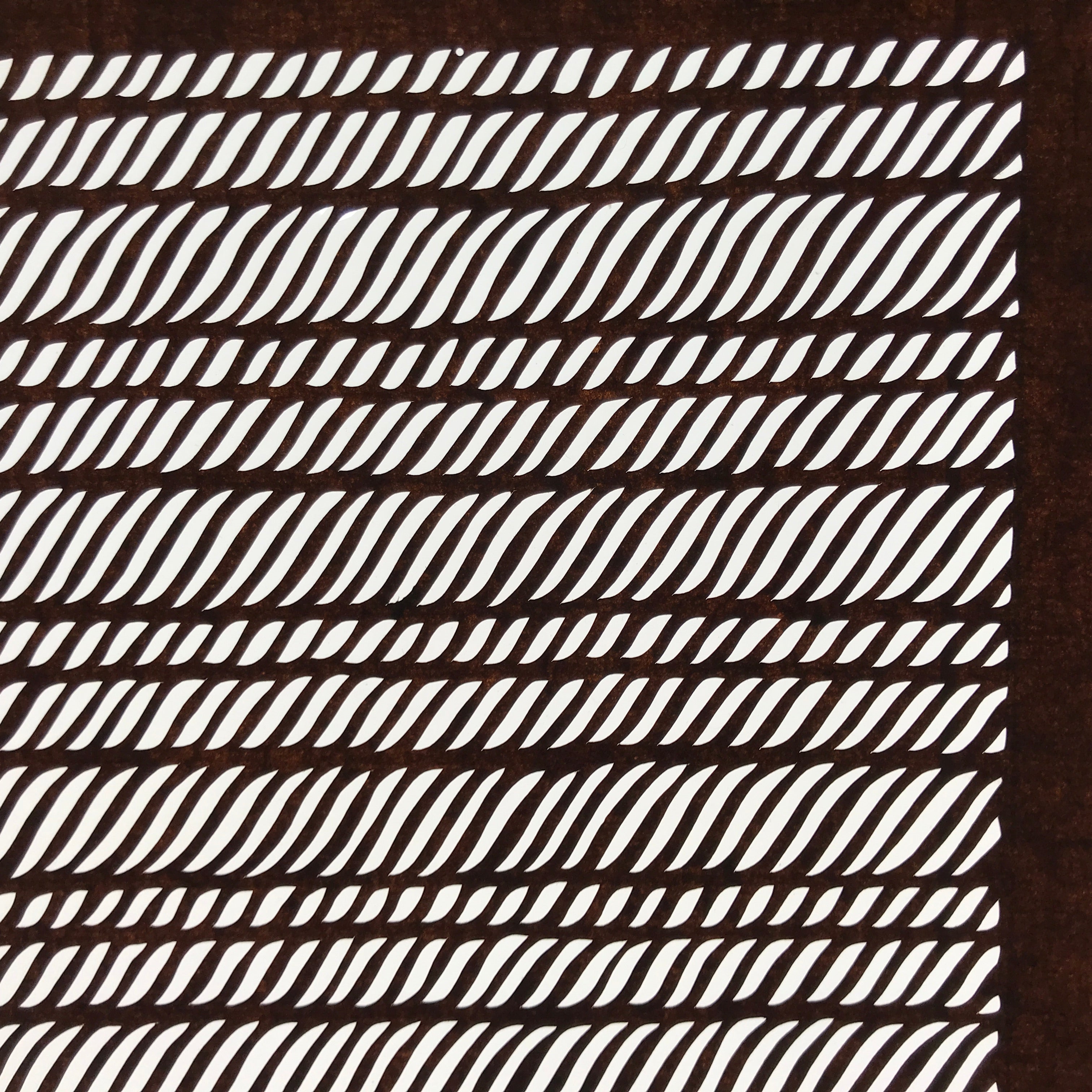 Antique Japanese Ise Katagami Paper Kimono Stencil Wavy Rope Weave Lines A737