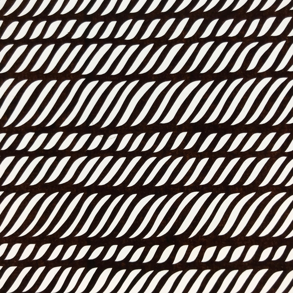 Antique Japanese Ise Katagami Paper Kimono Stencil Wavy Rope Weave Lines A737
