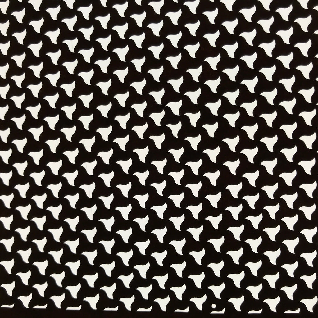 Antique Japanese Ise Katagami Paper Kimono Stencil Wavy Triangle Chidori A705