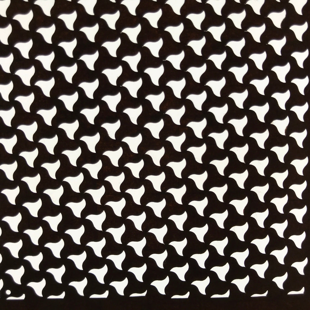 Antique Japanese Ise Katagami Paper Kimono Stencil Wavy Triangle Chidori A705