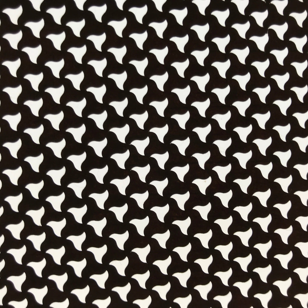 Antique Japanese Ise Katagami Paper Kimono Stencil Wavy Triangle Chidori A705