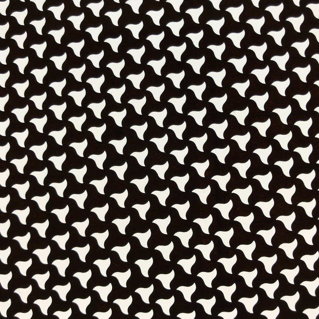 Antique Japanese Ise Katagami Paper Kimono Stencil Wavy Triangle Chidori A705