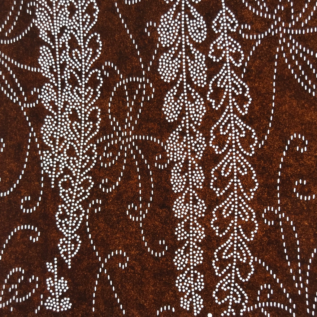 Antique Japanese Ise Katagami Paper Kimono Stencil Wisteria Fuji Flowers A701