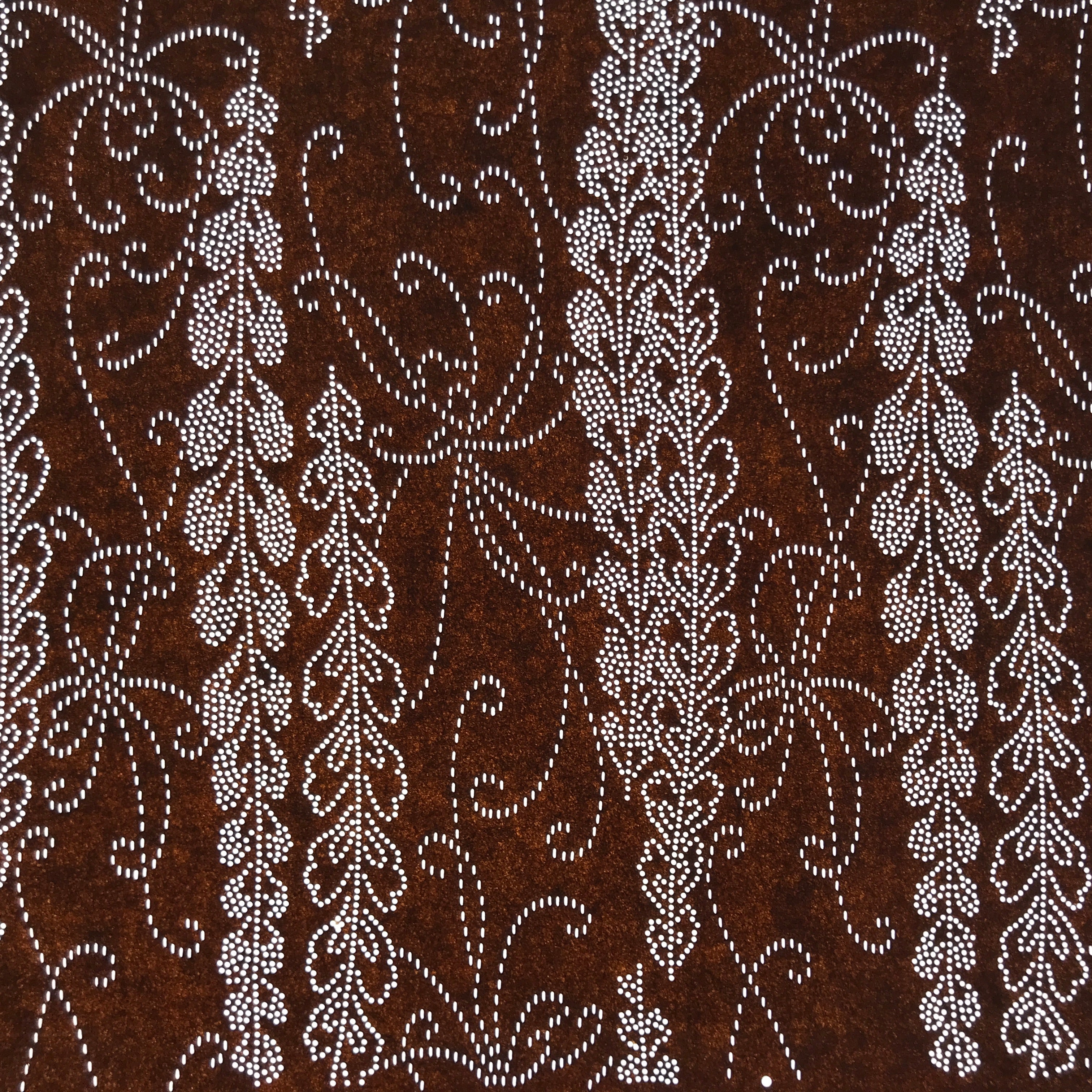 Antique Japanese Ise Katagami Paper Kimono Stencil Wisteria Fuji Flowers A701