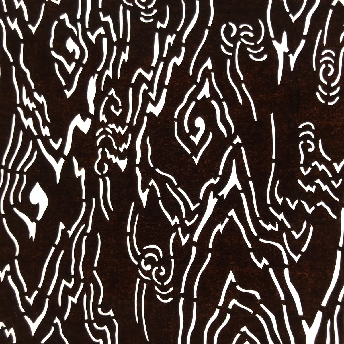 Antique Japanese Ise Katagami Paper Kimono Stencil Wood Grain Pattern A709