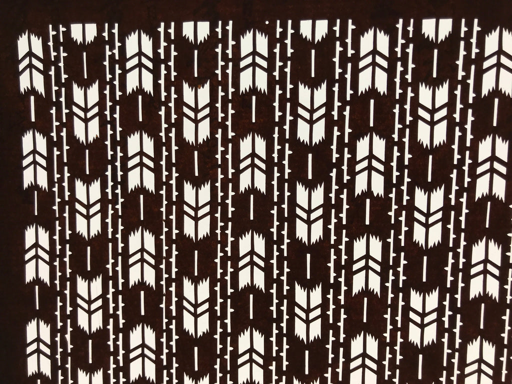Antique Japanese Ise Katagami Paper Kimono Stencil Yagasuri Yabane Arrows A686