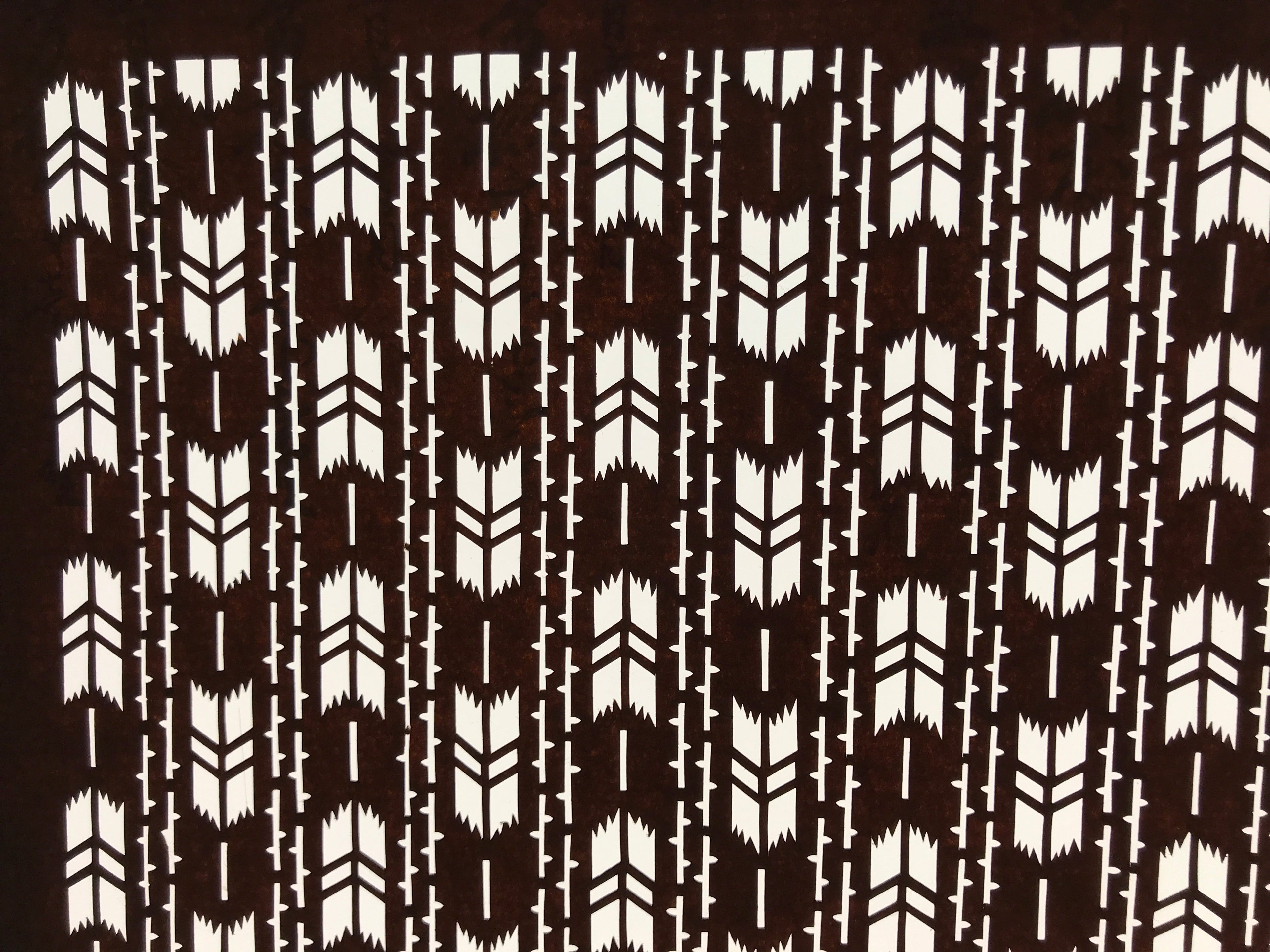 Antique Japanese Ise Katagami Paper Kimono Stencil Yagasuri Yabane Arrows A686