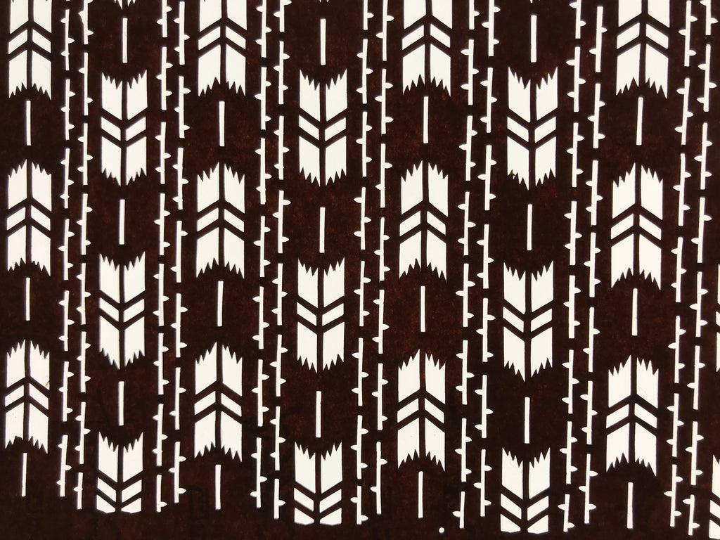 Antique Japanese Ise Katagami Paper Kimono Stencil Yagasuri Yabane Arrows A686