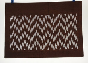 Antique Japanese Ise Katagami Paper Kimono Stencil Yamaji Zigzag Pattern A677