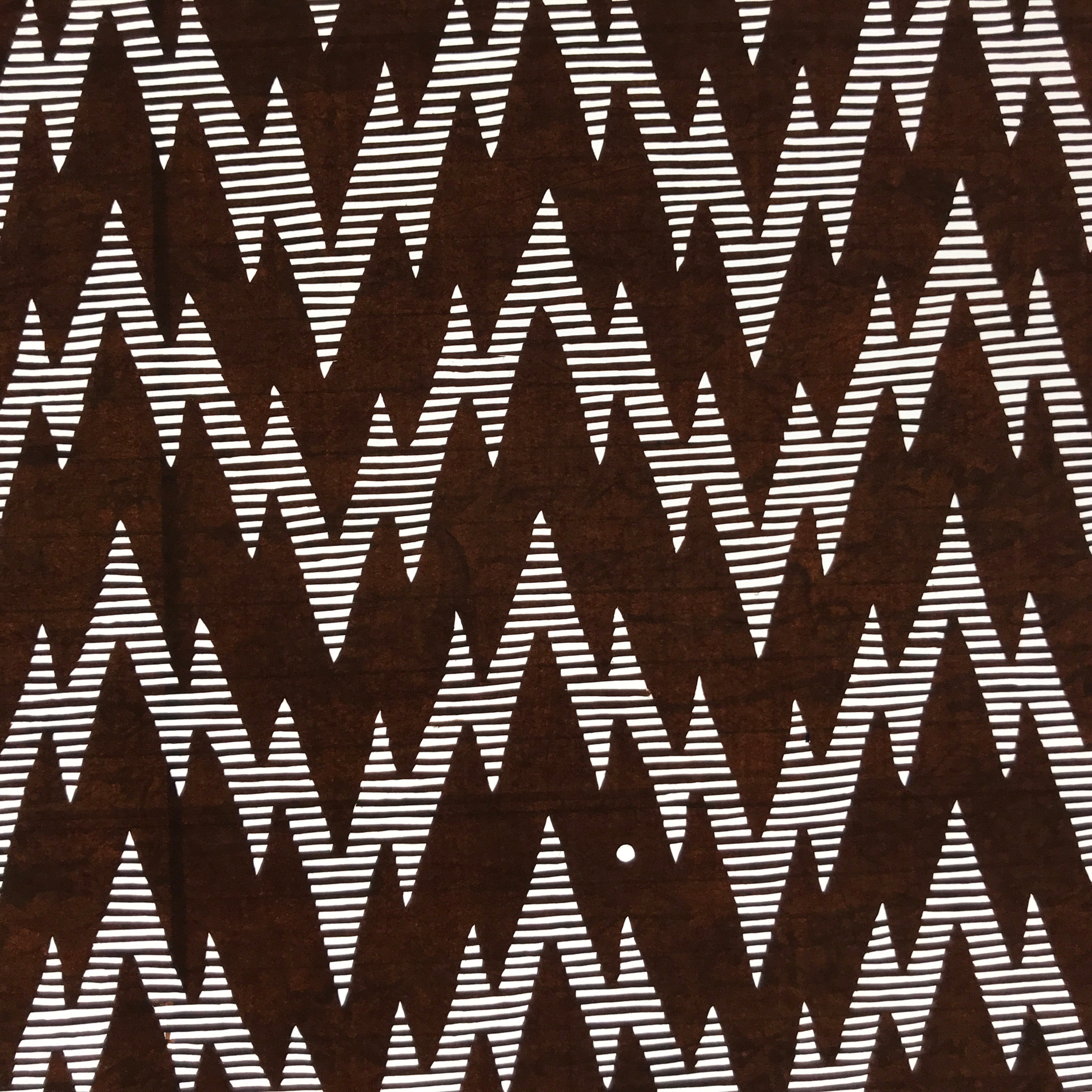 Antique Japanese Ise Katagami Paper Kimono Stencil Yamaji Zigzag Pattern A677