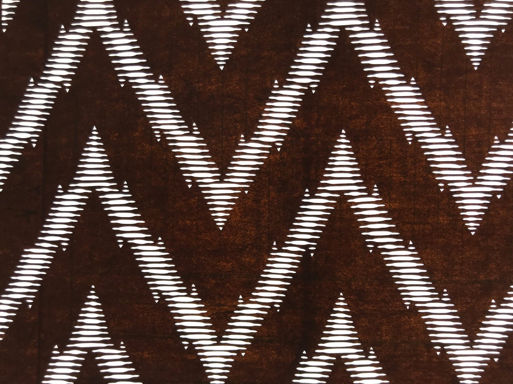 Antique Japanese Ise Katagami Paper Kimono Stencil Yamaji Zigzag Pattern A700