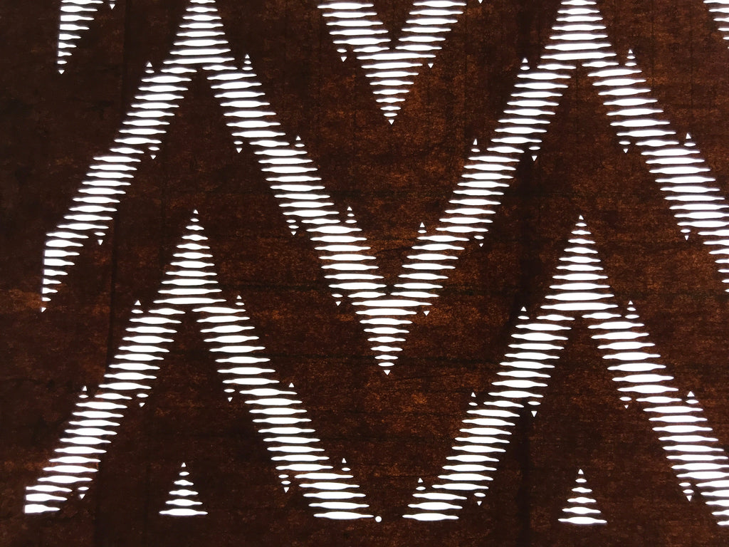 Antique Japanese Ise Katagami Paper Kimono Stencil Yamaji Zigzag Pattern A700