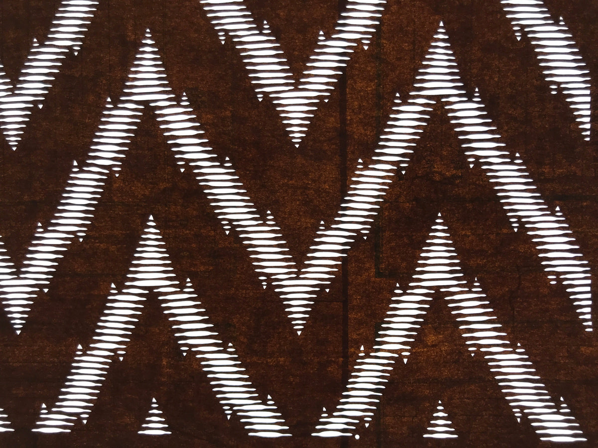 Antique Japanese Ise Katagami Paper Kimono Stencil Yamaji Zigzag Pattern A700