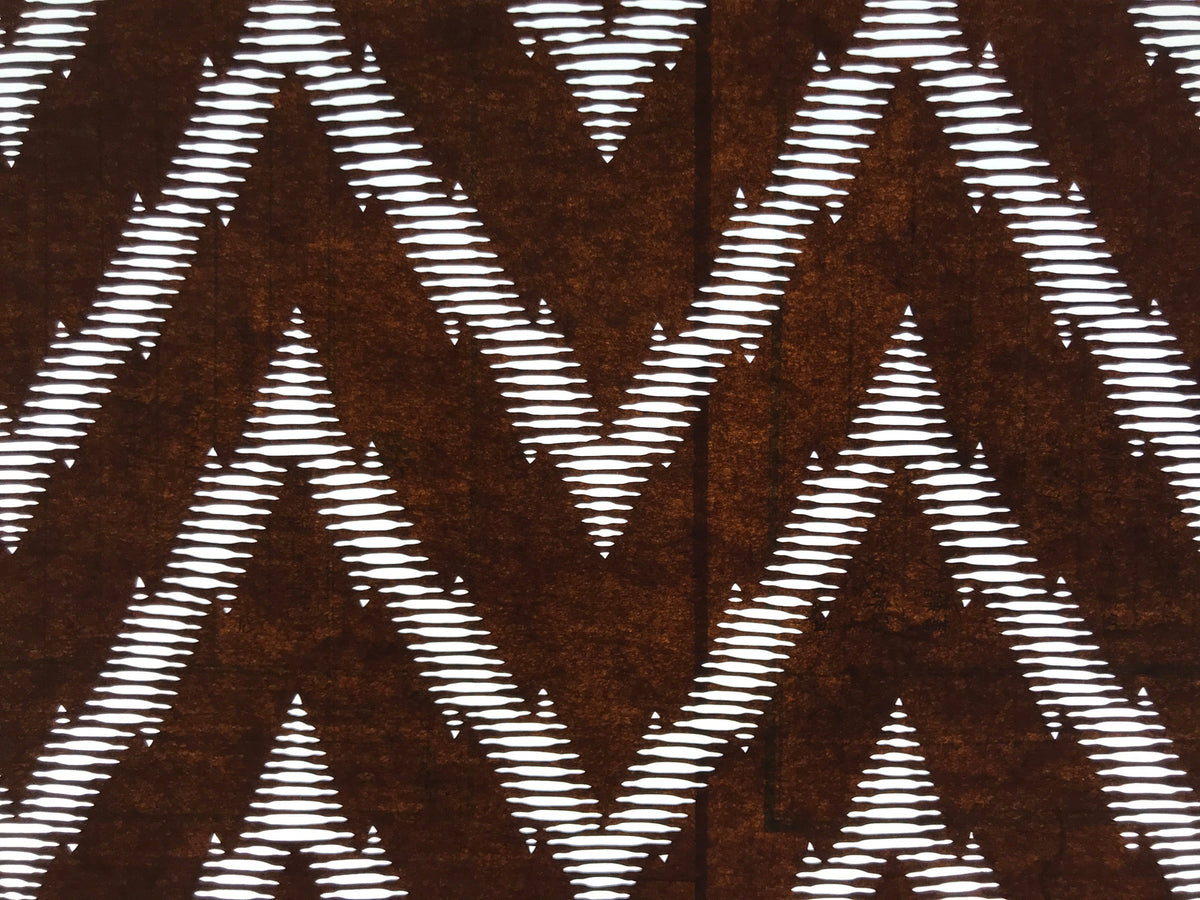 Antique Japanese Ise Katagami Paper Kimono Stencil Yamaji Zigzag Pattern A700