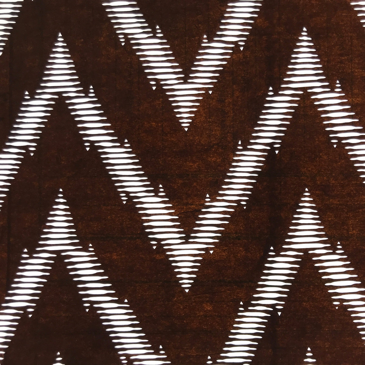 Antique Japanese Ise Katagami Paper Kimono Stencil Yamaji Zigzag Pattern A700