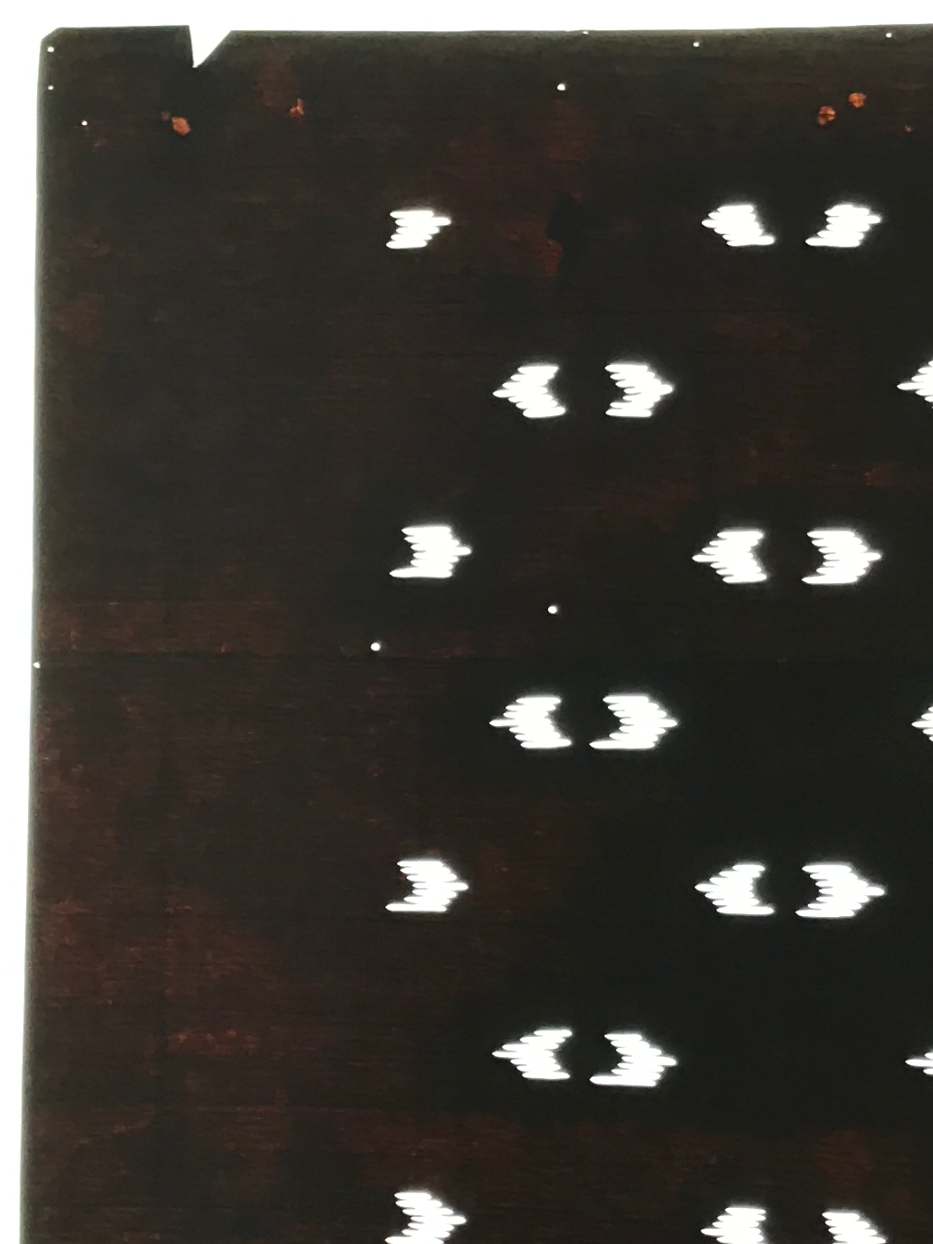 Antique Japanese Katagami Kimono Paper Stencil Abstract Half Circles 4Y708