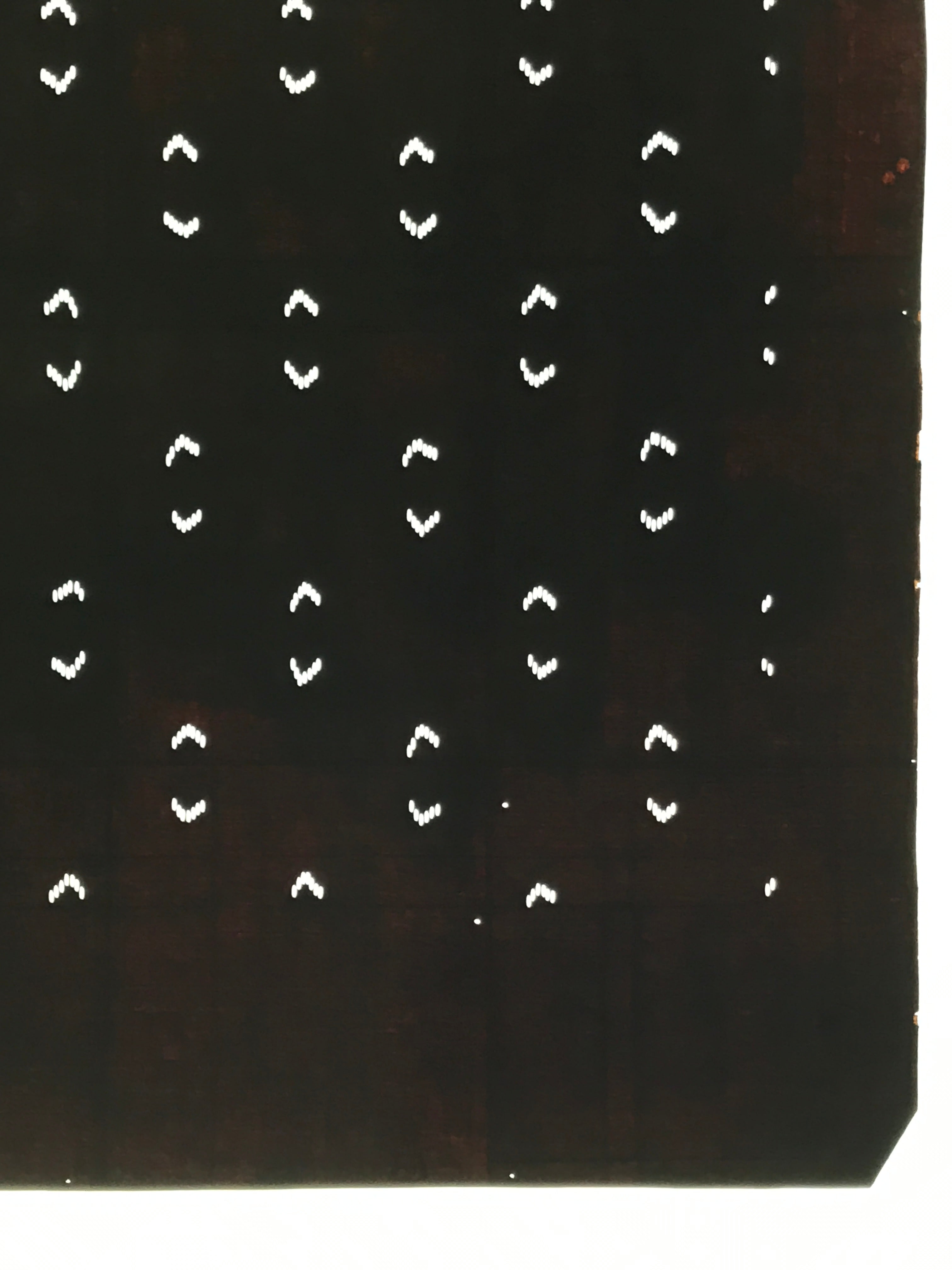 Antique Japanese Katagami Kimono Paper Stencil Abstract Half Circles 4Y709