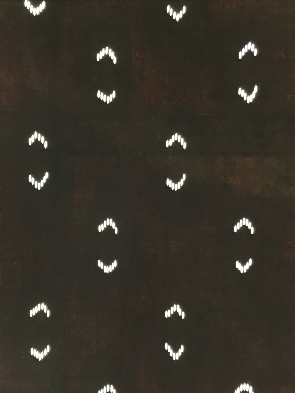 Antique Japanese Katagami Kimono Paper Stencil Abstract Half Circles 4Y709