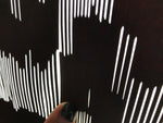 Antique Japanese Katagami Kimono Paper Stencil Background Vertical Lines 4Y656