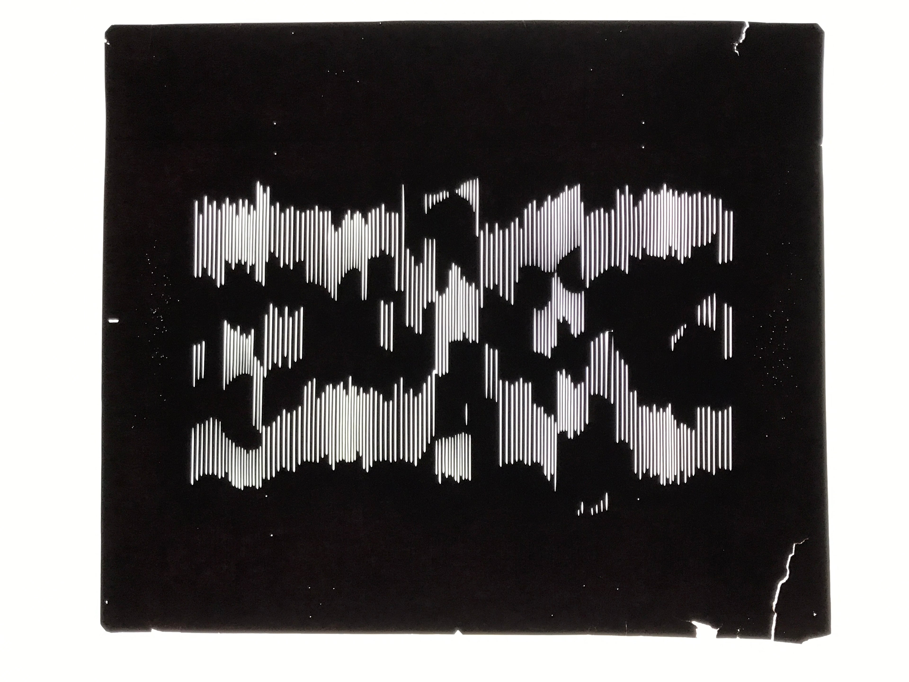 Antique Japanese Katagami Kimono Paper Stencil Background Vertical Lines 4Y656