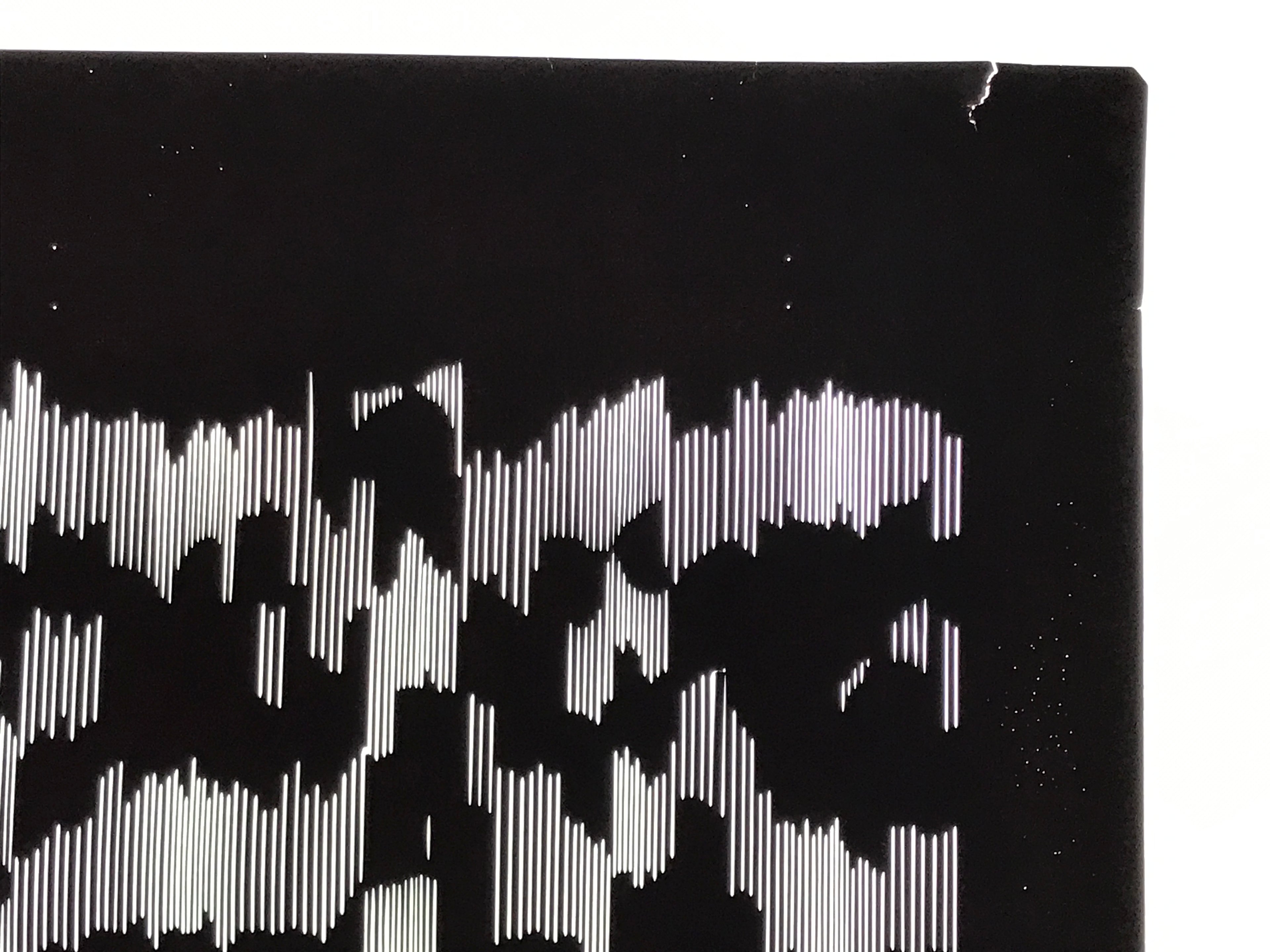 Antique Japanese Katagami Kimono Paper Stencil Background Vertical Lines 4Y656
