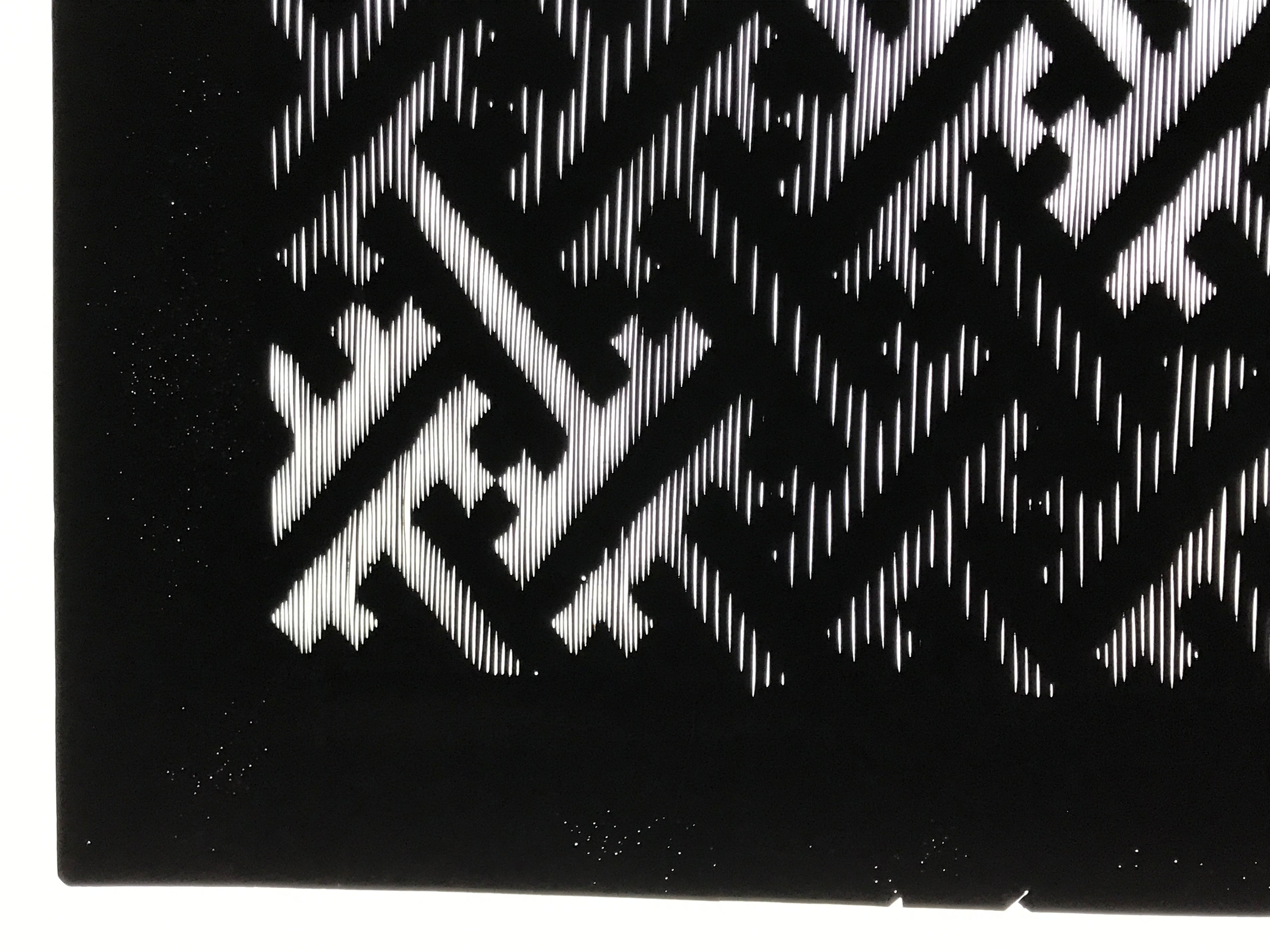 Antique Japanese Katagami Kimono Paper Stencil Buddhist Sayagata Pattern 4Y662